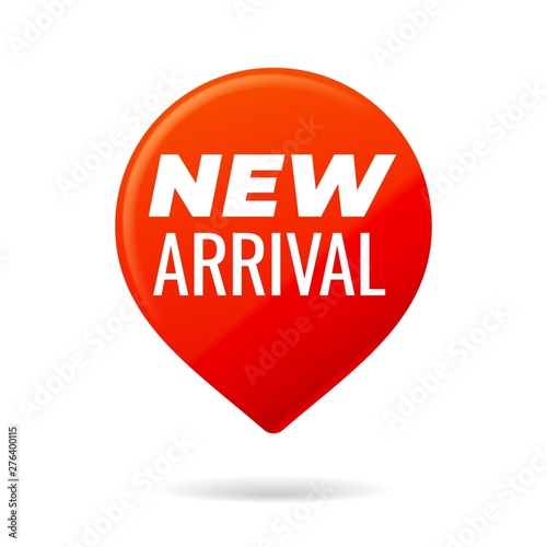 Red Pin on white background, new arrival