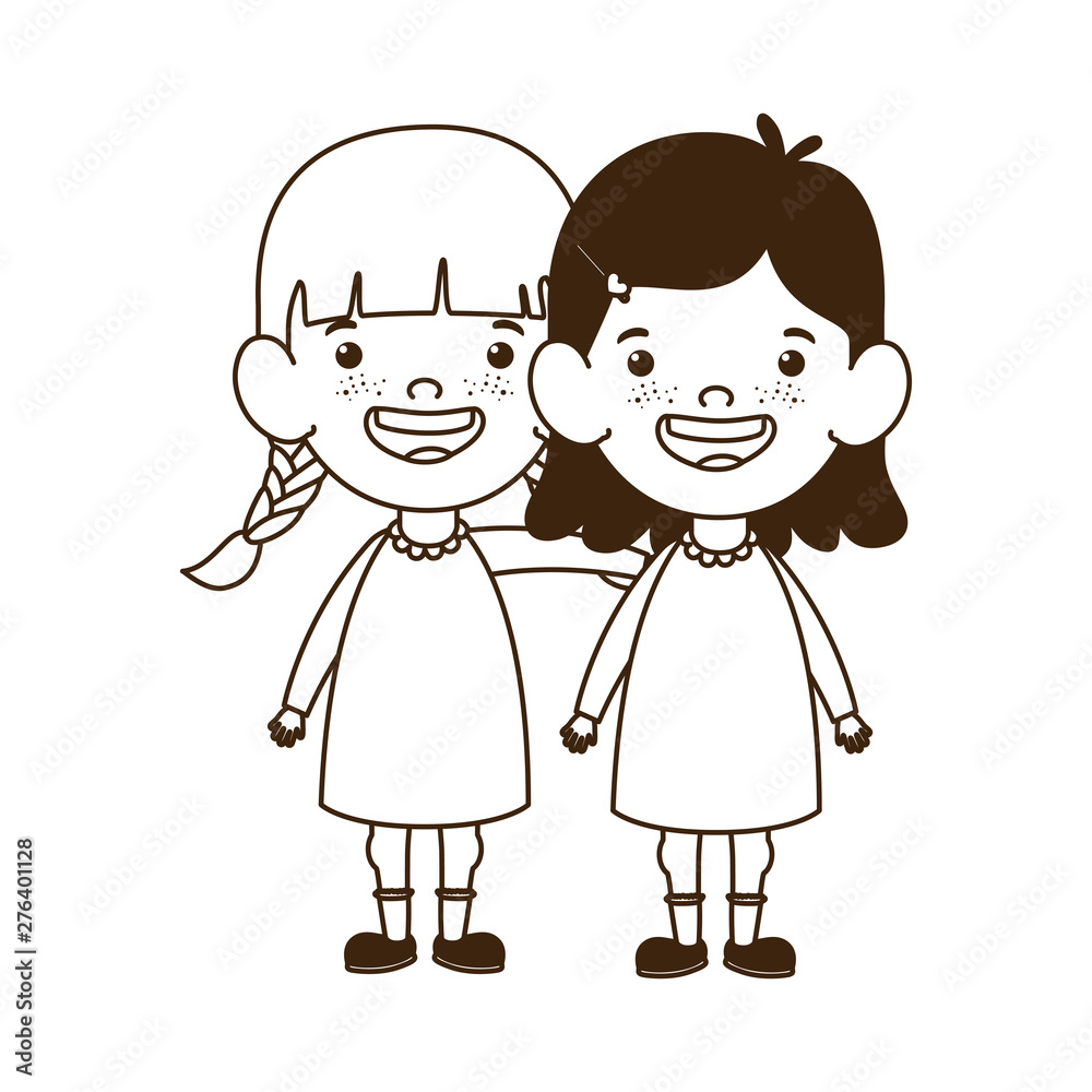 silhouette of baby girls standing smiling silhouette of baby girls standing smiling