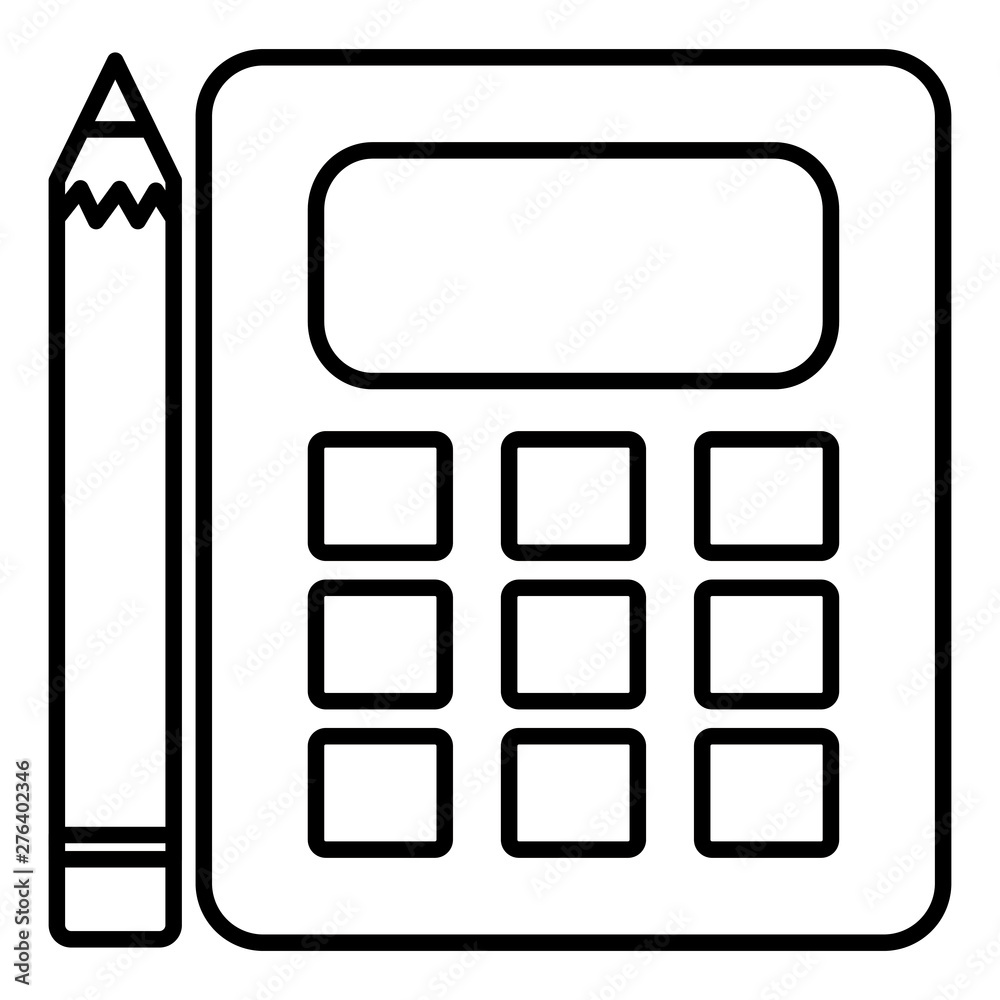 calculator math device with pencil calculator math device with pencil
