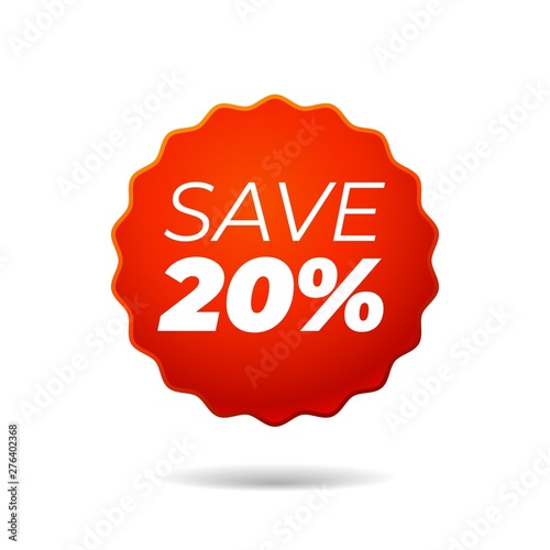 Red Vector Sticker, save 20 percent