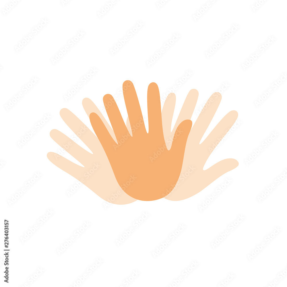 Obraz premium Hand wave waving hi or hello gesture flat vector icon for apps and websites. Greeting sign. Hello symbol.