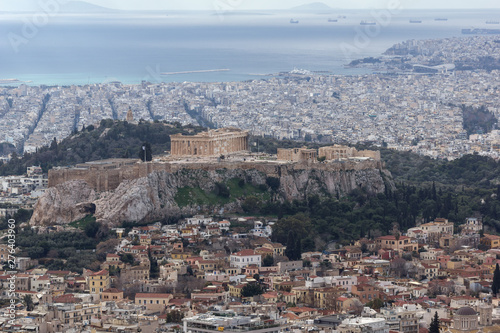 Panorama of city of Athens from Lycabettus hill  Greece