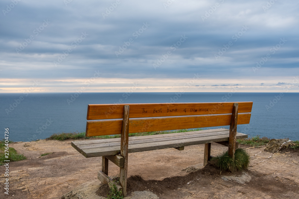 Lonely bench, overlooking the cliffs