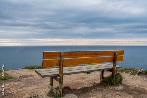 Lonely bench, overlooking the cliffs