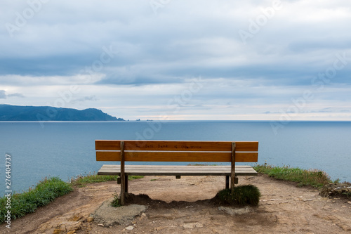 Lonely bench, overlooking the cliffs