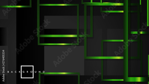 Vector Modern Abstract Squares Backgrounds . with a black and green metal color gradient. eps 10 template
