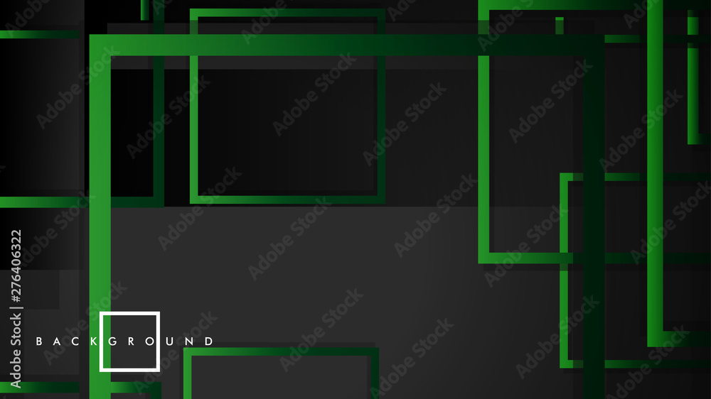 Vector Modern Abstract Squares Backgrounds . with a black green gradient. eps 10 template