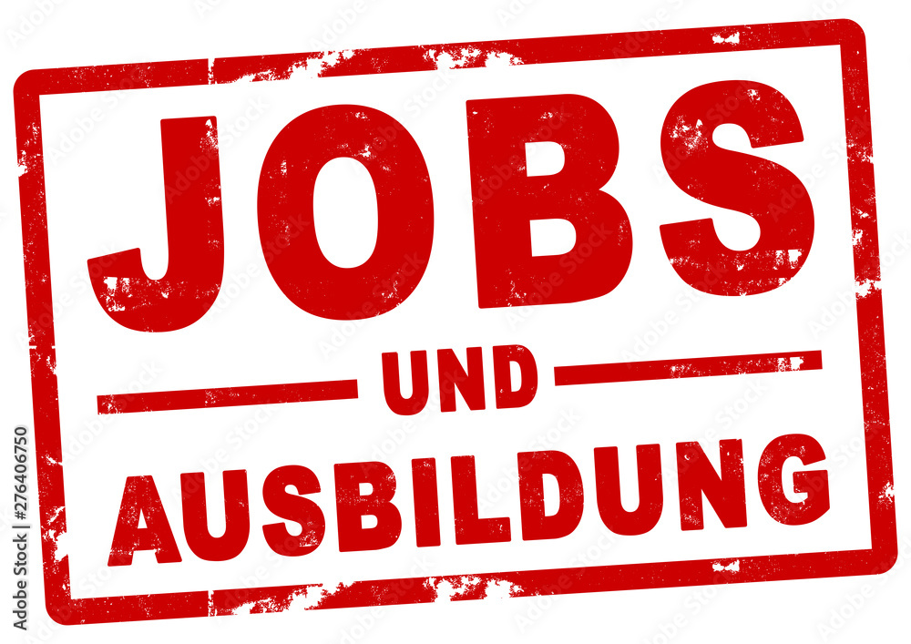 nlsb674 NewLongStampBanner nlsb - german banner (deutsch) - Jobs und Ausbildung: Stempel - einfach / rot / Vorlage - DIN A2, A3, A4 - new-version - xxl g7983