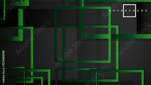 Vector Modern Abstract Squares Backgrounds . with a black green gradient. eps 10 template