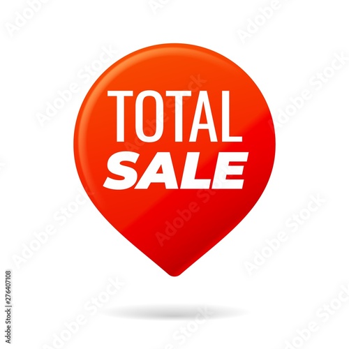 Red Pin on white background, total sale Free Download Red Pin on white background, total sale - GFXLoad