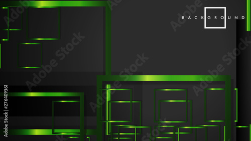 Vector Modern Abstract Squares Backgrounds . with a black and green metal color gradient. eps 10 template