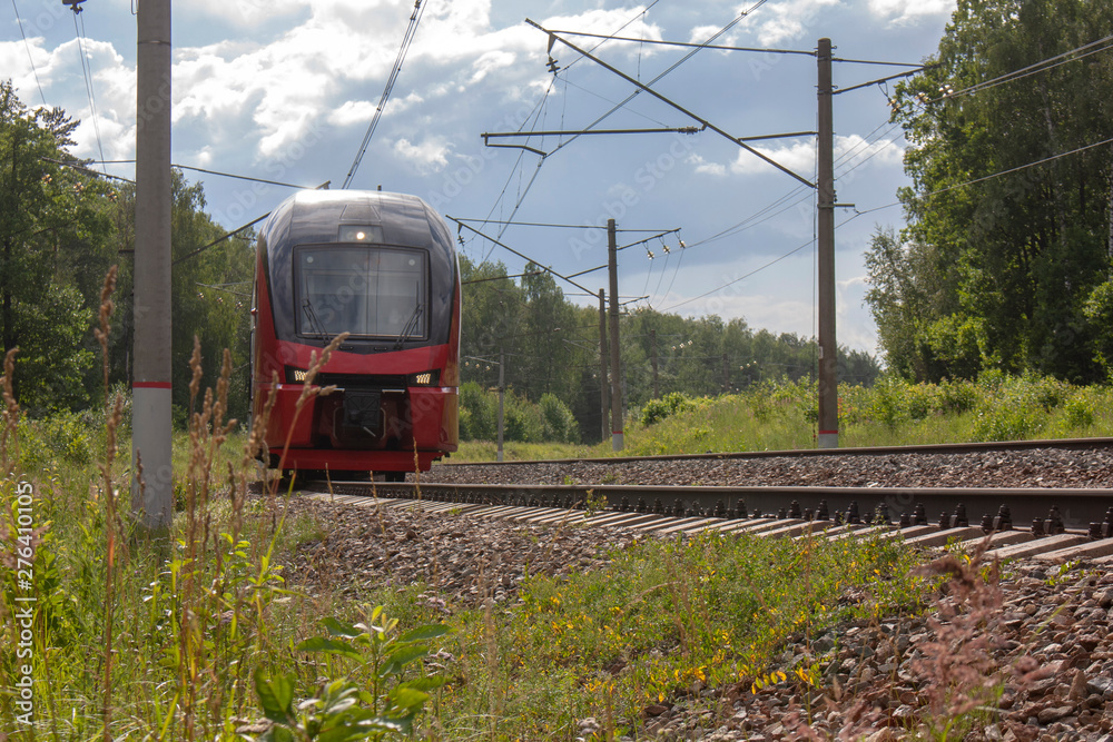 Naklejka premium train on the railway