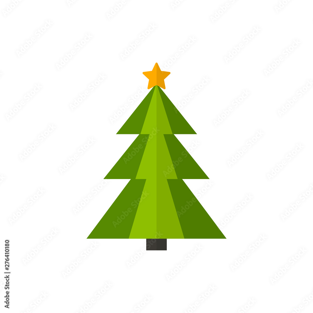 Christmas tree flat vector icon