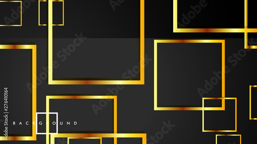 Vector Modern Abstract Squares Backgrounds . with a black and gold color gradient. eps 10 template