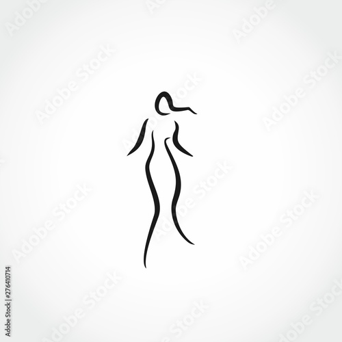 woman shape line illustration icon