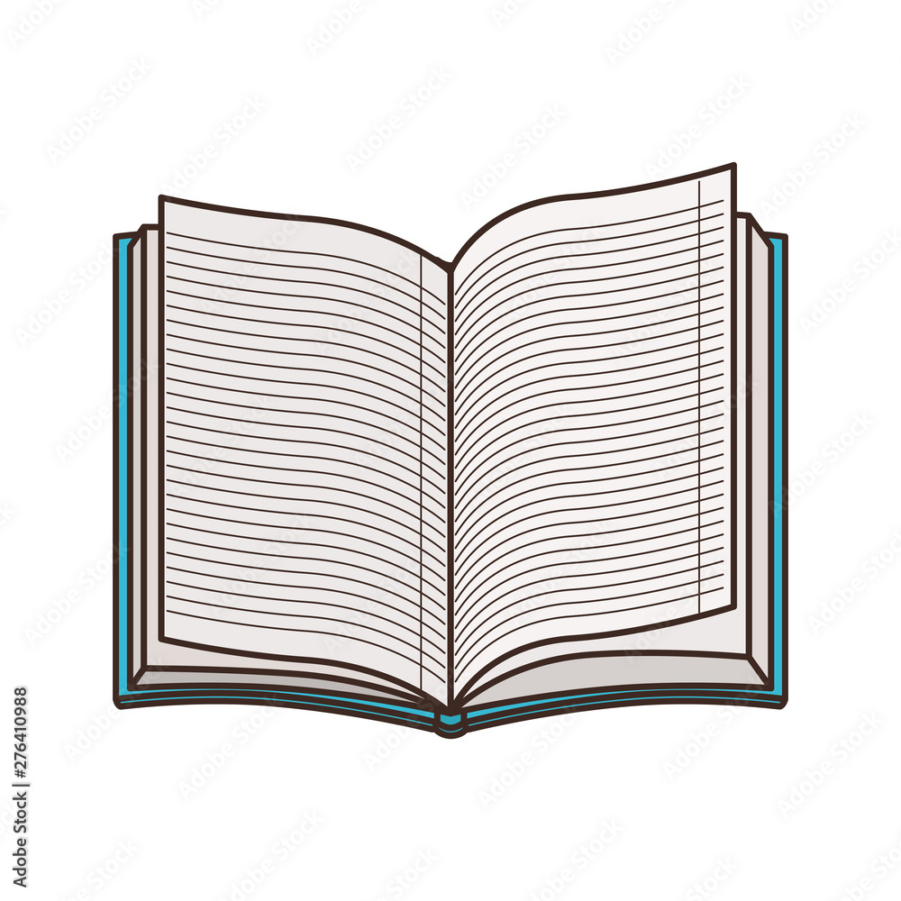 book of school open with white background