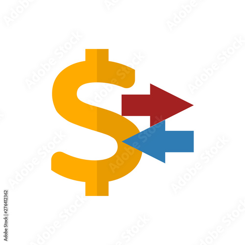 money conversion flat vector icon