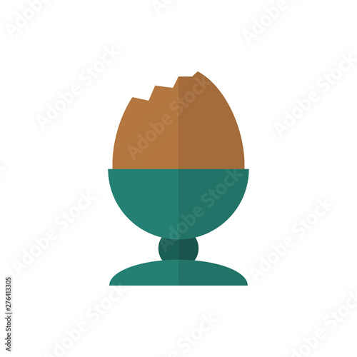 poached egg flat vector icon