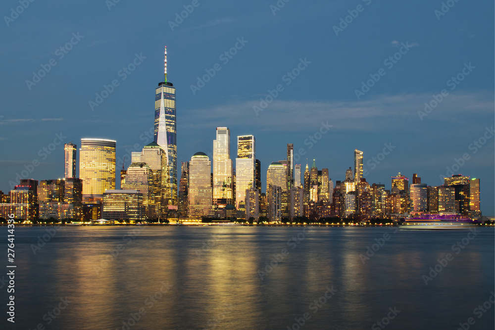 Lower Manhattan Financial District New York City NYC during Sunset