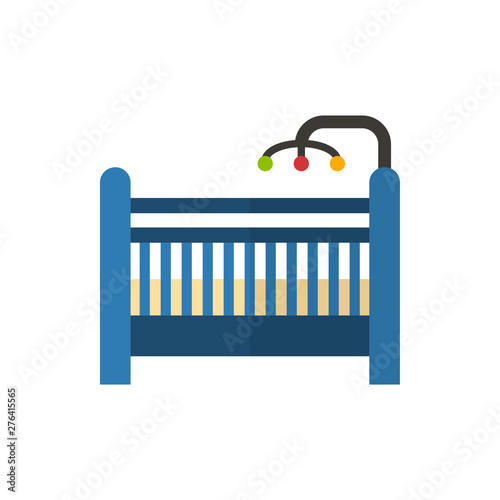 baby cot flat vector icon