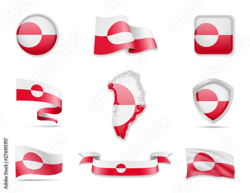 Free Download Greenland flags collection. Vector illustration set flags and outline of the country. - GFXLoad