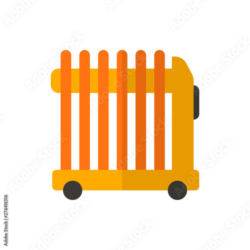 oil radiator flat vector icon