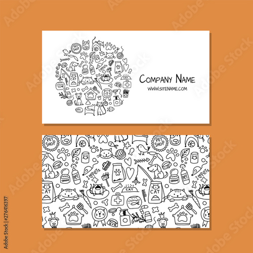 Corporate flat mock-up template. Pet shop design