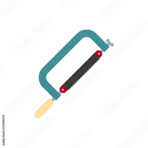 hacksaw for metal flat vector icon