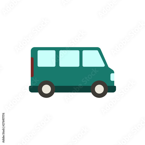 minibus flat vector icon