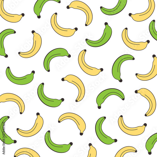 Vector Banana Pattern. Hand-drawn illustration. Poster, Banner, Wrapping paper, Home Decor. Vector Background