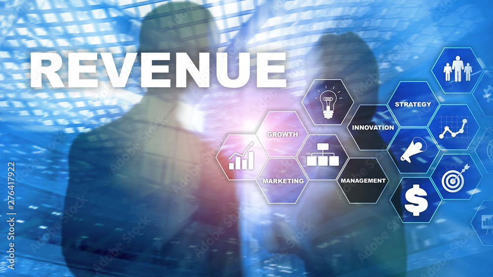 Increase revenue concept. Planing growth and increase of positive indicators in his business. Mixed media. Planning revenue growth