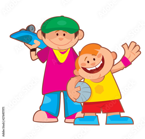 funny cartoon boys Печать