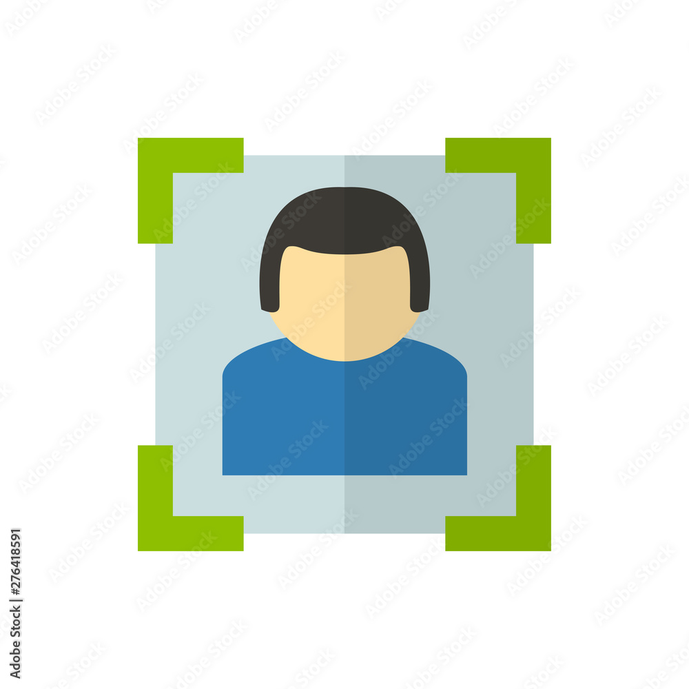 face identification flat vector icon face identification flat vector icon