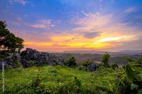 Beautiful landscape, Sunset in mountains.