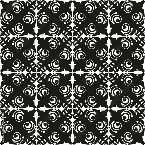 Fototapeta Naklejka Na Ścianę i Meble -  Tile black and white vector pattern for seamless decoration wallpaper	