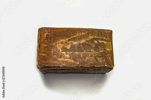 bar of organic household soap on a white background isolate