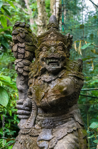 Statue in Hindu temple in Sacred Monkey Forest