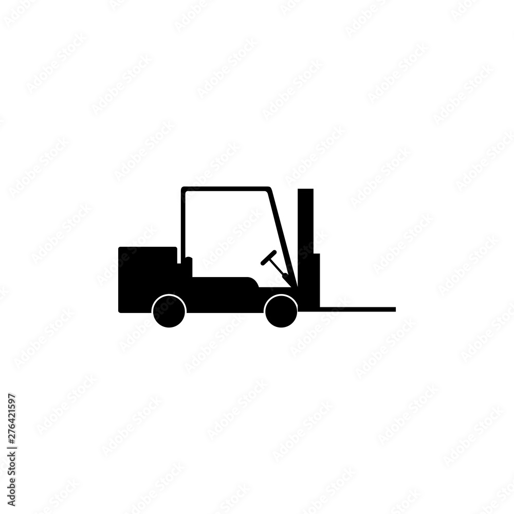 Forklift icon. Cargo transportation sign