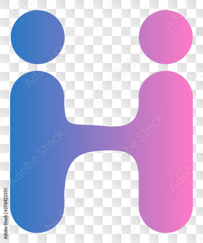 Human conjugation EPS vector pictogram. Illustration contains flat human conjugation iconic symbol on a chess transparent background.