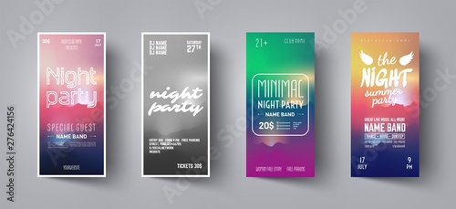 Flyer or Poster for music night club party with abstract background. Vector banner template design for event, disco party, concert, dance club,celebration,dj card. Creative brochure for festival,show.