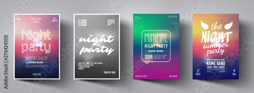 Flyer or Poster for music night club party with abstract background. Vector banner template design for event, disco party, concert, dance club,celebration,dj card. Creative brochure for festival,show.