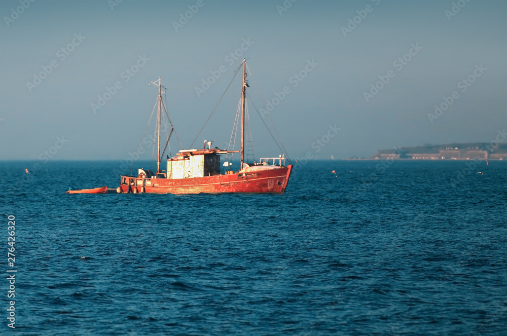 Danish fishing boat in coastal area