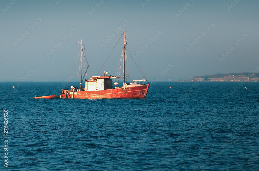 Danish fishing boat in coastal area Danish fishing boat in coastal area
