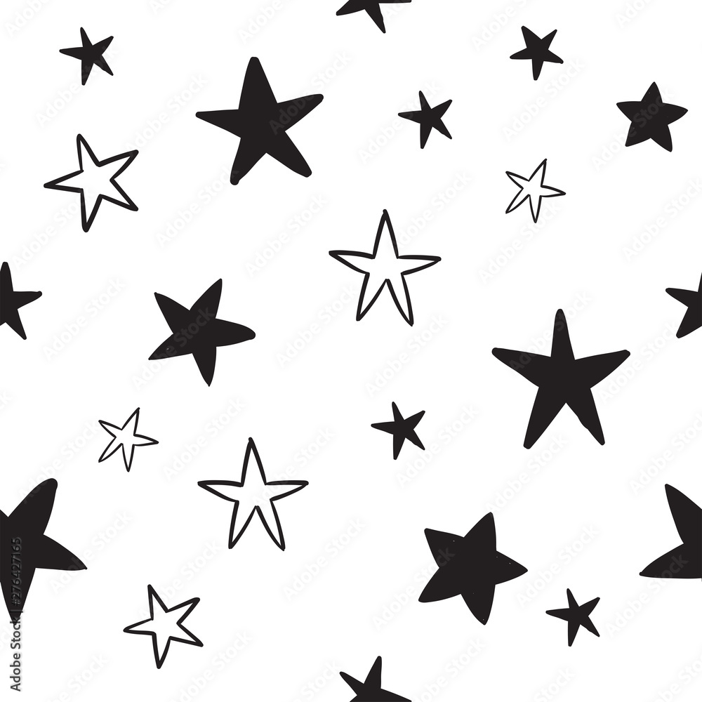 Star doodles seamless pattern. Hand drawn stars texture background. Star doodles seamless pattern. Hand drawn stars texture background.