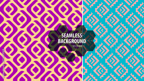 Seamless background set. Colorful pattern vector illustration