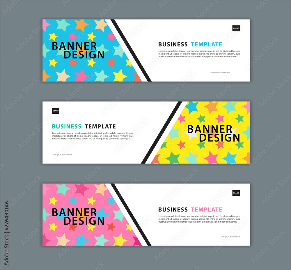 Web banner design template vector illustration, Geometric background, Abstract texture, advetisement layout. advertising header for website. Graphic for billboard, gift vouchre, card. colorful style