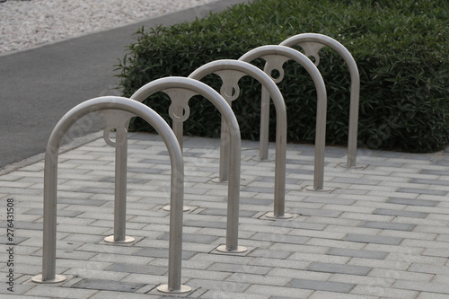 empty bicycle parking metal rack