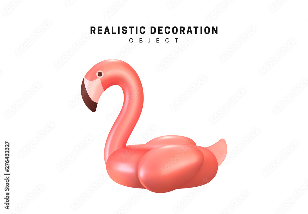 Pink flamingo in 3d realistic. isolated on white background. Pink flamingo in 3d realistic. isolated on white background.