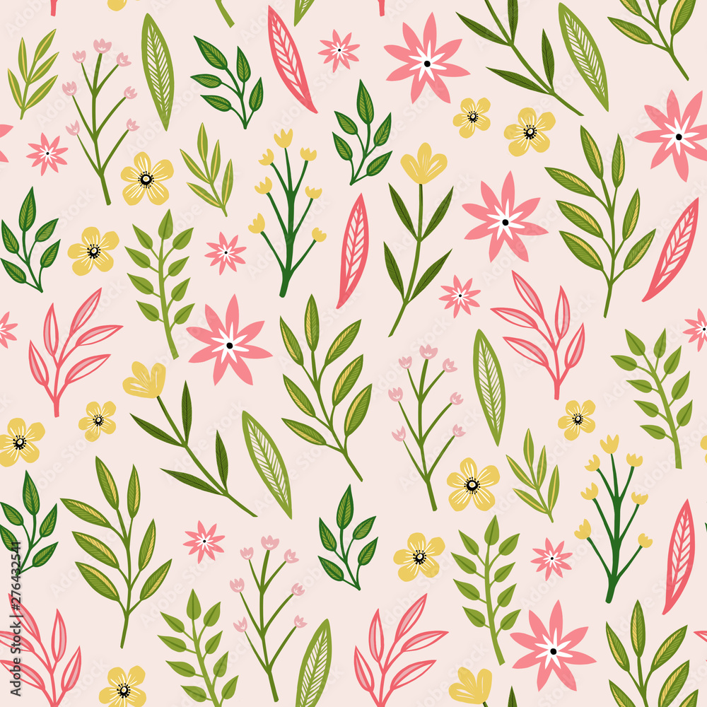 Blossom Floral pattern in the blooming botanical random. Seamless texture. For fashion prints. Printing with in hand drawn style on retro Blossom Floral pattern in the blooming botanical random. Seamless texture. For fashion prints. Printing with in hand drawn style on retro