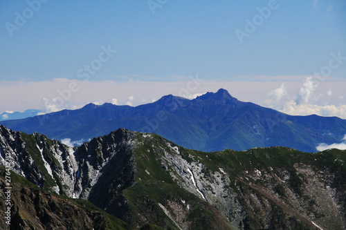 南アルプス 白峰三山テント縦走 西農鳥岳山頂から 八ヶ岳遠景